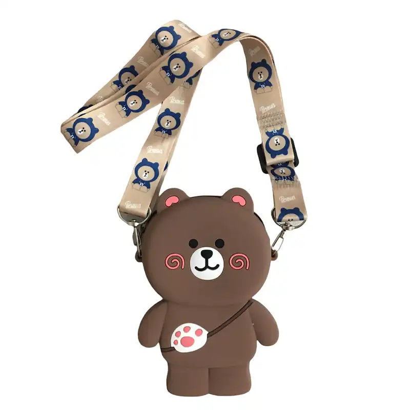 کیف رودوشی بچگانه مدل سیلیکونی فانتزی طرح خرس کد  B B 100