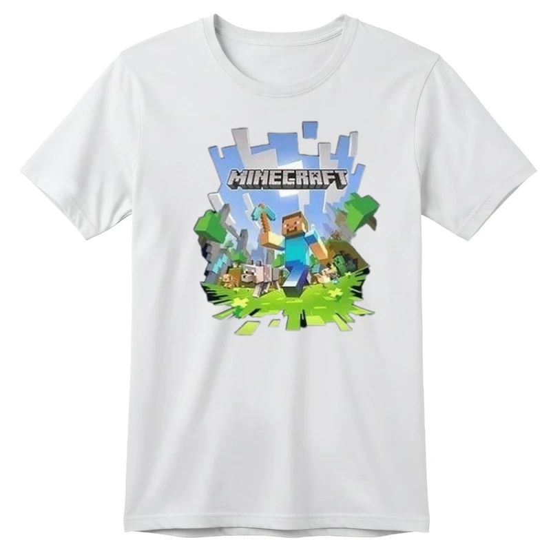 تی‌شرت آستین کوتاه بچگانه مدل ماینکرفت کد p13 