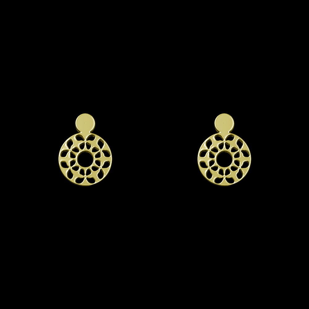 گوشواره طلا 18 عیار زنانه مدوپد مدل دایره کد GA1-10678