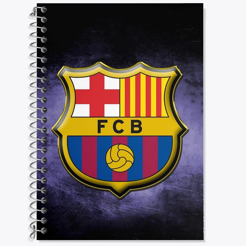 دفتر زبان 50 برگ خندالو مدل سه خط طرح باشگاه بارسلونا کد 26271
