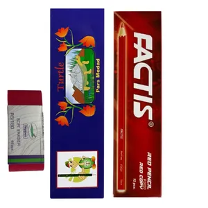 مداد قرمز فکتیس مدل تحریر به همراه مداد مشکی و پاک کن مجموعه 25 عددی