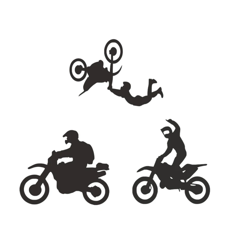 برچسب بدنه خودرو طرح موتور سوار کد 1130 مجموعه 3 عددی