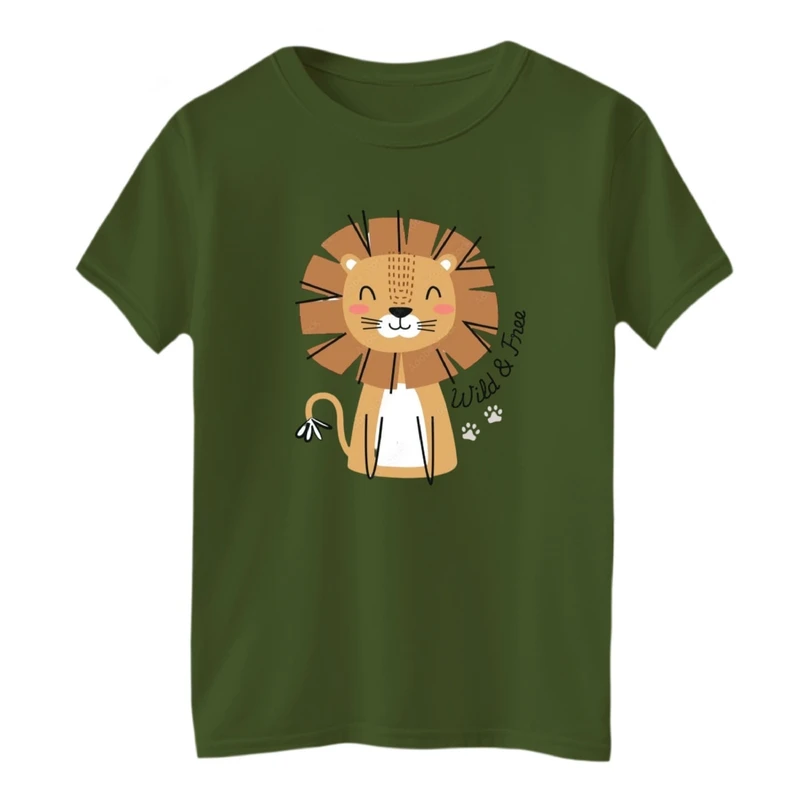 تی‌شرت آستین کوتاه لانگ بچگانه مدل شیر