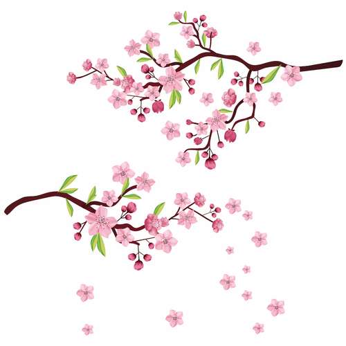 استیکر دیواری مدل شکوفه گیلاس کد 02