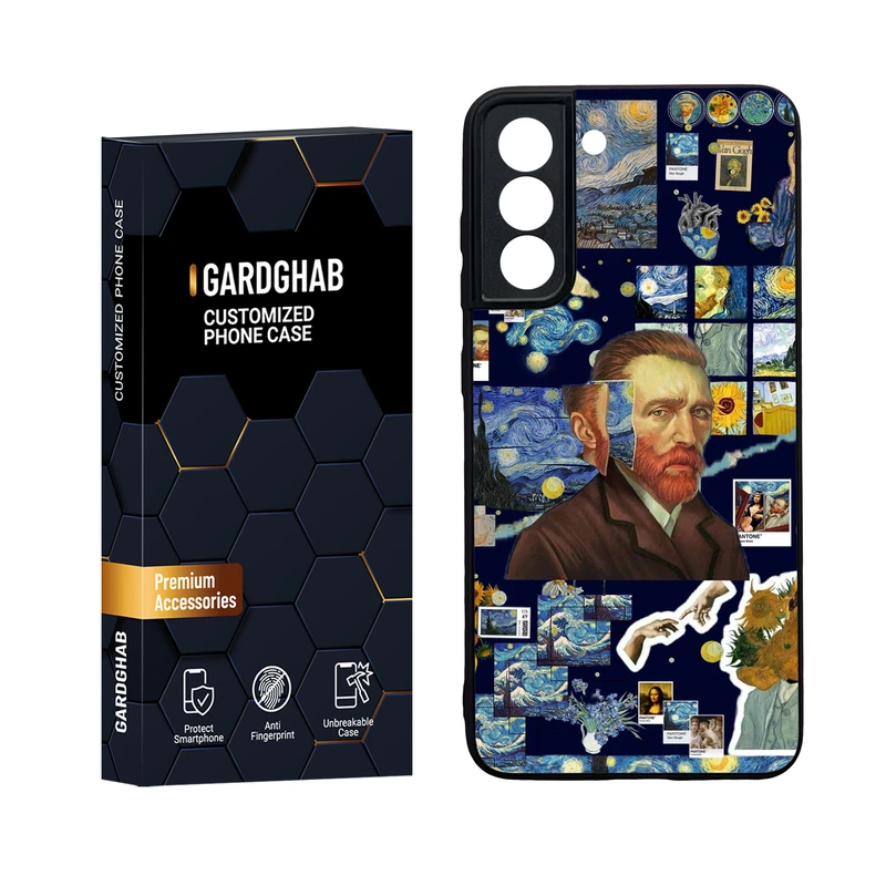 کاور گارد قاب مدل دور ژله ای پشت گلس هنری مناسب برای گوشی موبایل سامسونگ Galaxy S21 FE