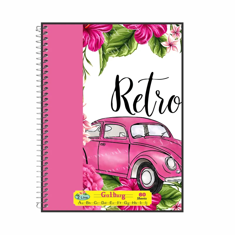 دفتر زبان 60 برگ گلبرگ طرح ماشین کد 60648