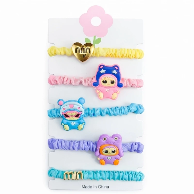 کش مو دخترانه مدل قلب واکوکو کد M08 بسته 5 عددی