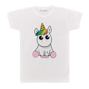 تی شرت بچگانه پرمانه طرح Unicorn کد pmt.3086