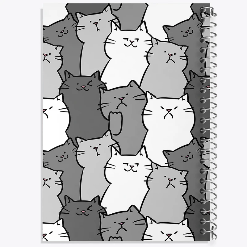 دفتر ژورنال نویسی 50 برگ خندالو مدل نقطه ای طرح پترن گربه کد N986