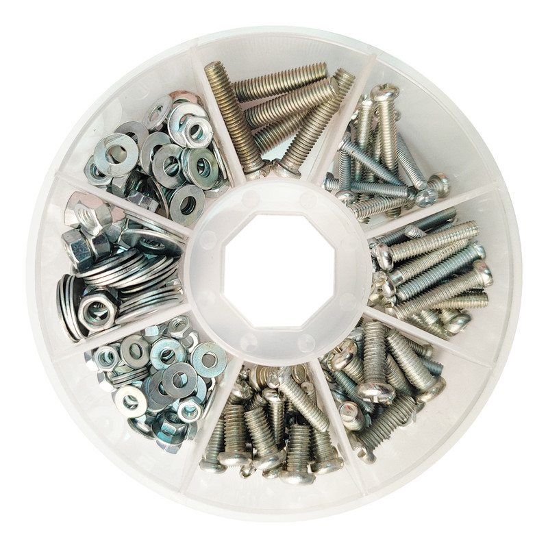 پیچ و مهره و واشر هامر مدل M3-M4-M5 بسته 180 عددی