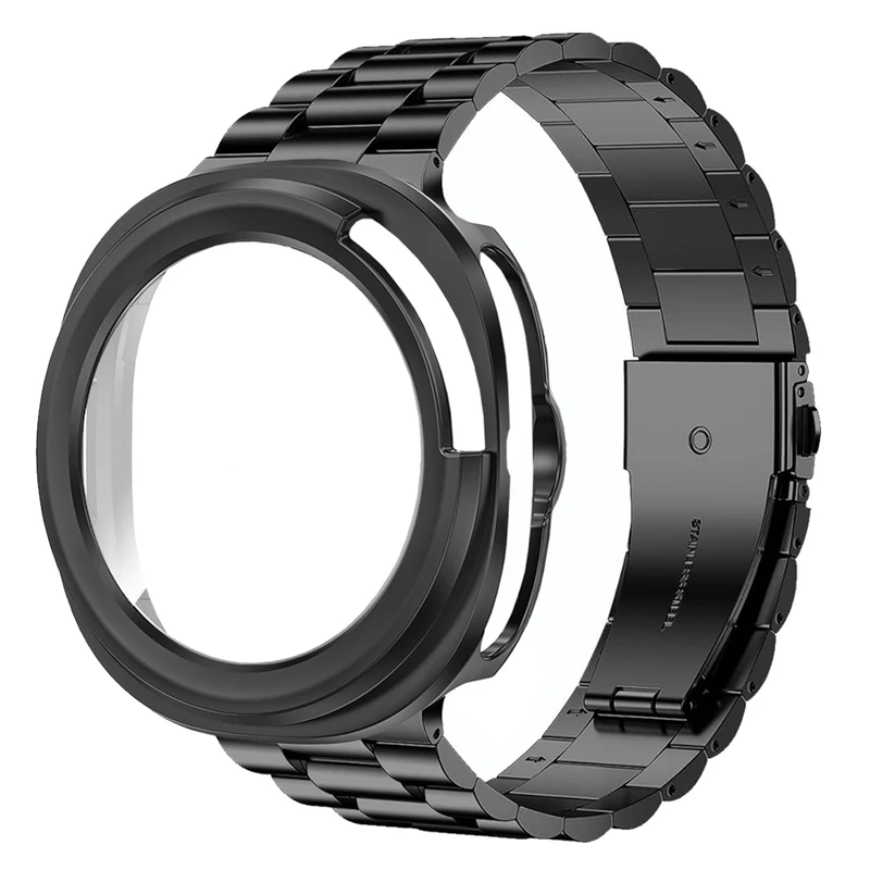 بند آلتیمیت شیلد مدل 3Row GRD NV8 مناسب برای ساعت هوشمند سامسونگ Galaxy Watch 8 Classic 46mm به همراه کاور