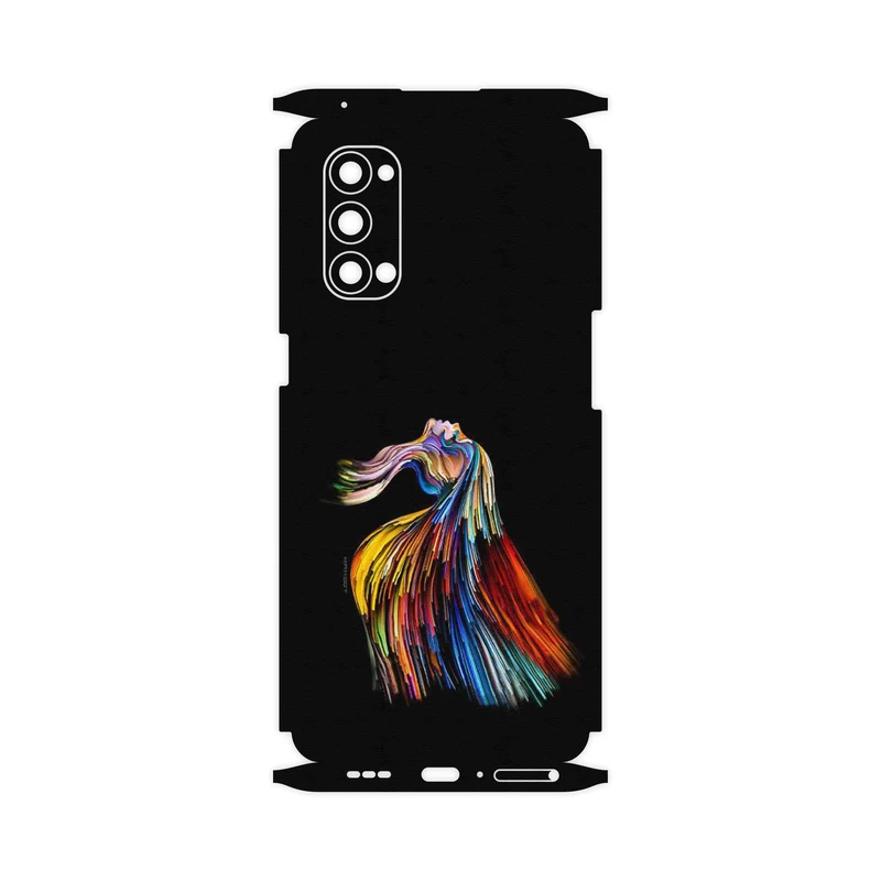 برچسب پوششی ماهوت مدل Rainbow Hair Digital Art-FullSkin مناسب برای گوشی موبایل اپو Reno4 Pro 5G