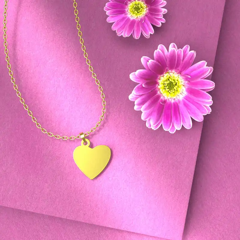 گردنبند طلا 18 عیار زنانه مدوپد مدل قلب کد E3-1-1166