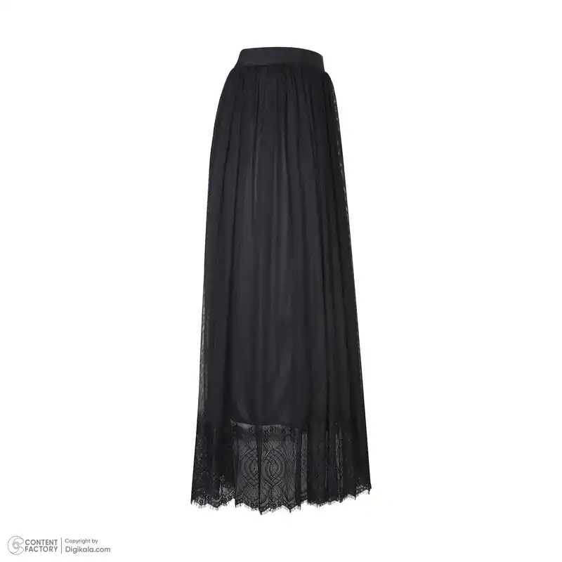 دامن کلوش زنانه مدل آستر گیپوردار رنگ مشکی