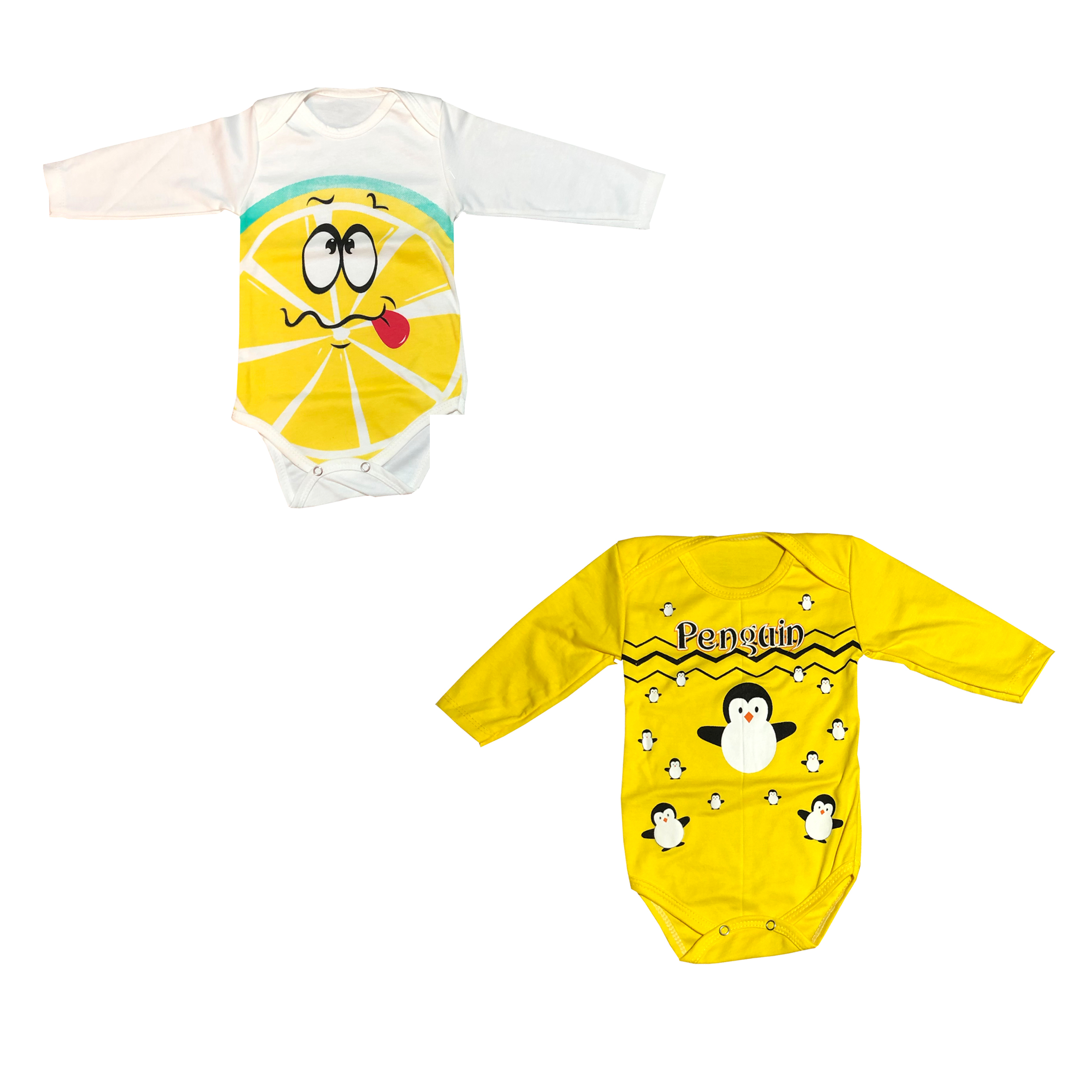 بادی آستین بلند نوزادی مدل nov مجموعه دو عددی