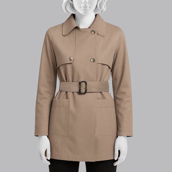 بارانی زنانه سرژه مدل 228150 رنگ قهوه ای