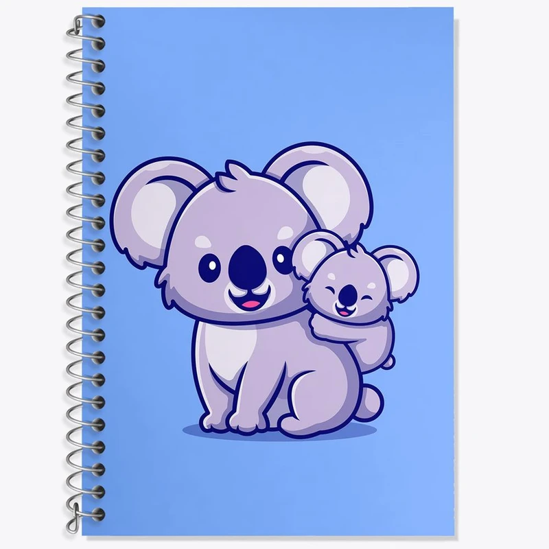 دفتر زبان 50 برگ خندالو مدل سه خط طرح حیوانات بامزه کوآلا کد 29632