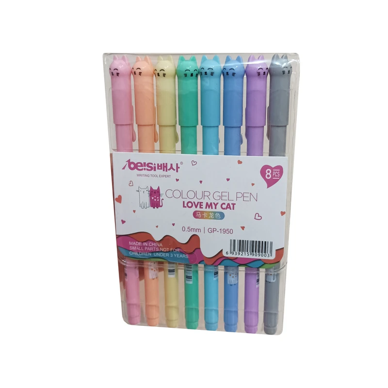 روان نویس مدل پاستلی طرح گربه مجموعه 8 عددی