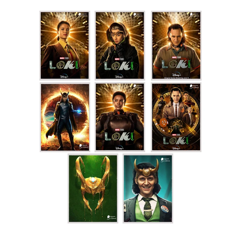 آویز تزیینی بادکنک آبی طرح سریال لوکی مدل Loki1 مجموعه 8 عددی