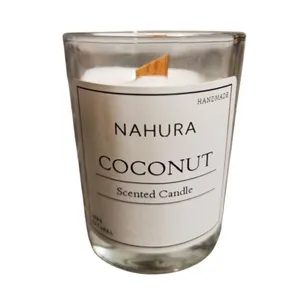 شمع لیوانی معطر مدل D006 با رایحه نارگیل زمان اتمام 10 ساعت