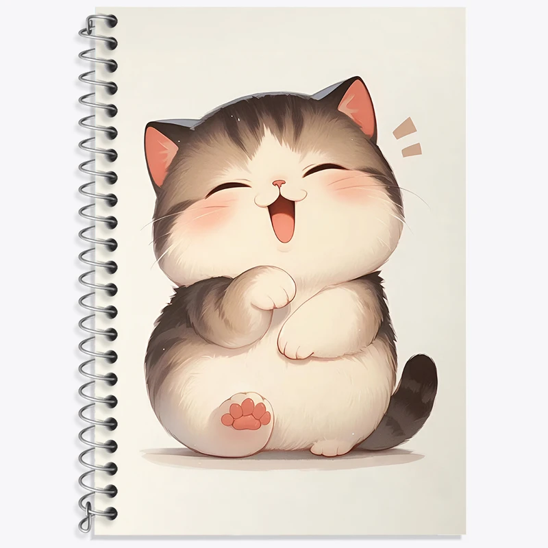 دفتر زبان 50 برگ خندالو مدل دو خط طرح گربه کیوت کد N4608