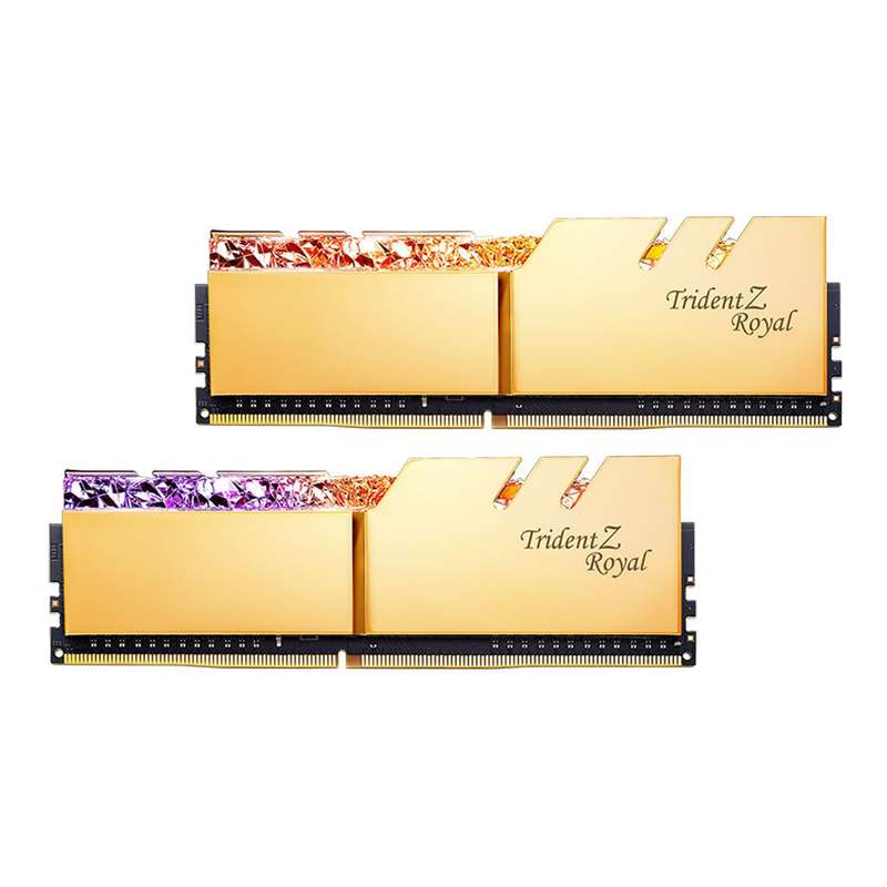 رم دسکتاپ DDR4 دو کاناله 4400 مگاهرتز CL17 جی اسکیل مدل Trident Z Royal Gold ظرفیت 32 گیگابایت
