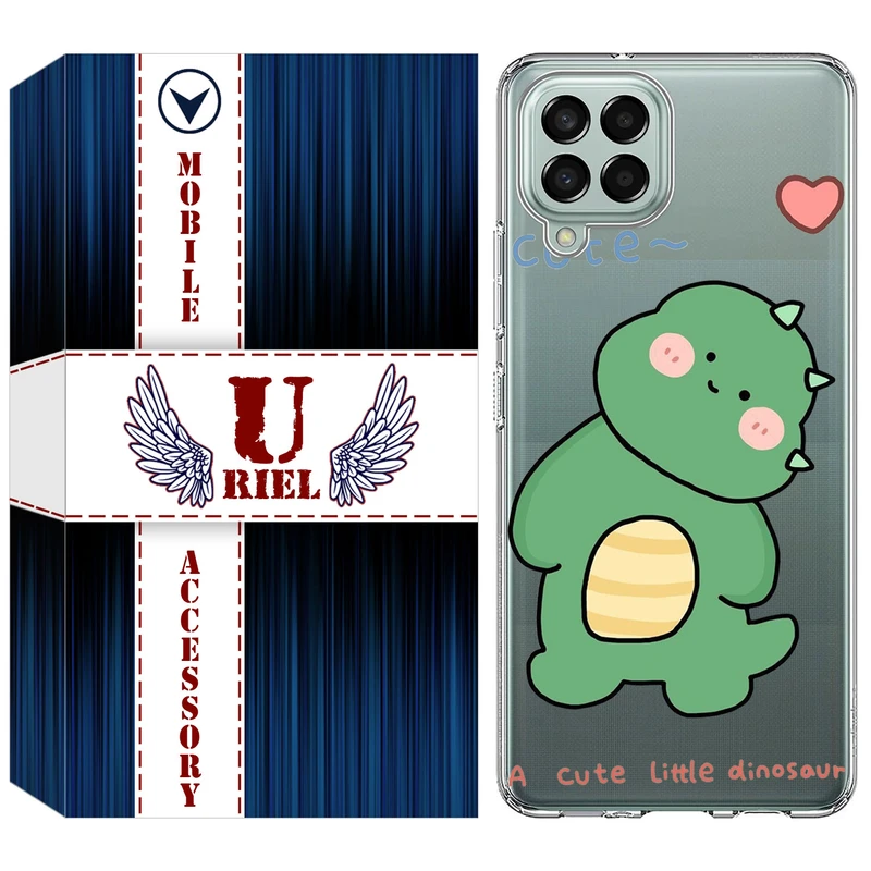 کاور یوریل قاب مدل Clear کد 3 طرح دایناسور مناسب برای گوشی موبایل سامسونگ Galaxy A12 / A12 Nacho / M12 / F12
