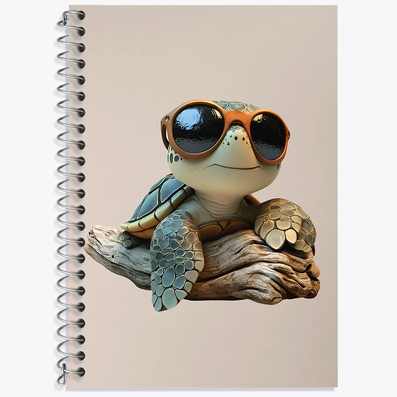 دفتر زبان 50 برگ خندالو مدل سه خط طرح لاکپشت بامزه کد N5949