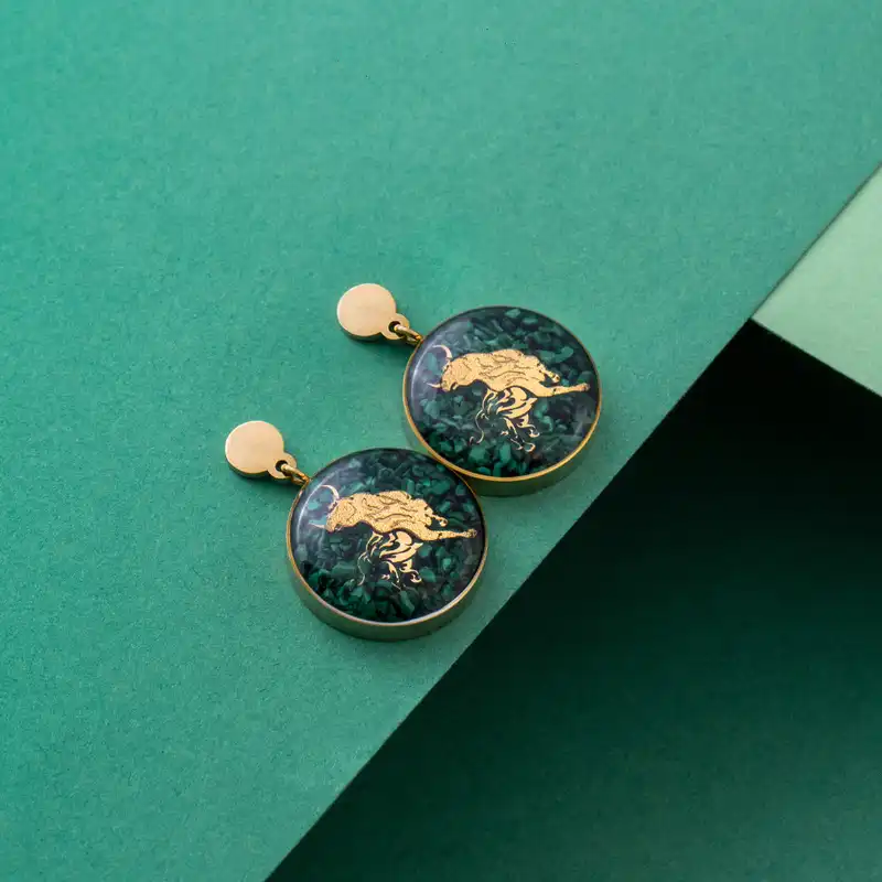 گوشواره زنانه زرسام مدل طرح ماه اردیبهشت کد 10006938