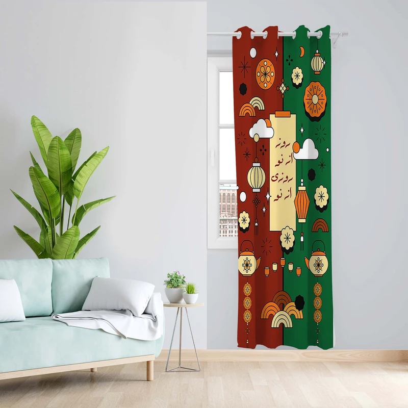 پرده طرح روز از نو مدل مخمل پانچی کد 5529L z سایز 140x200 سانتی متر