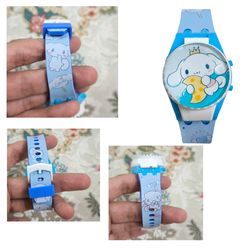 ساعت مچی دیجیتال بچگانه مدل بند سیلیکونی قاب چرخان طرح ابرک