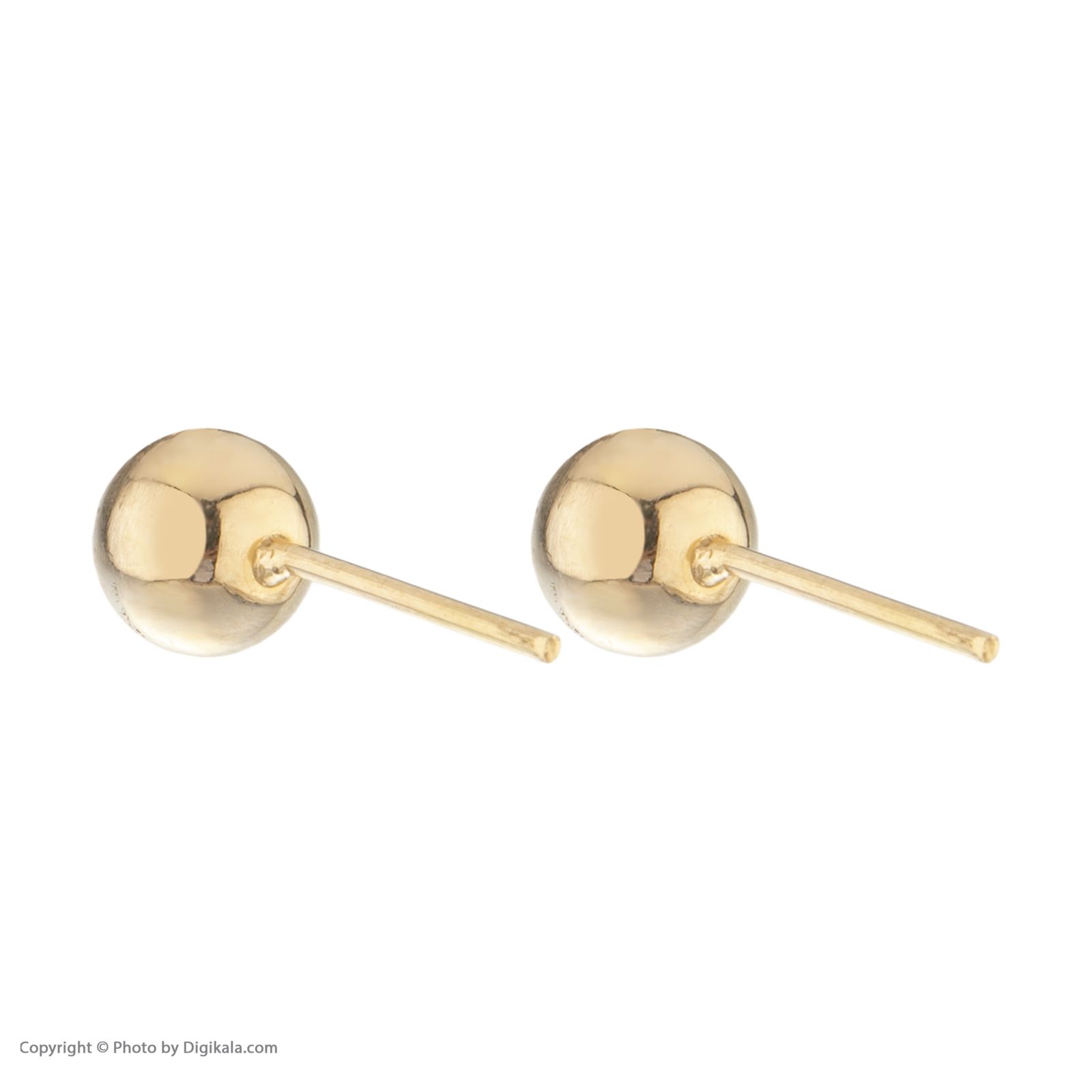 گوشواره طلا میخی 18 عیار زنانه پرسته مدل گوی بزرگ کد WE442 -  - 8