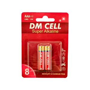 باتری نیم قلمی دی ام سل مدل super alkaline 03 بسته دو عددی