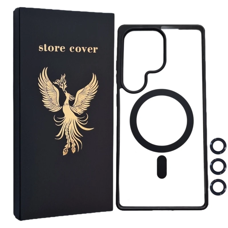 کاور استور کاور طرح مگسیف مدل s24ultra مناسب برای گوشی موبایل سامسونگ Galaxy S24 Ultra به همراه محافظ لنز