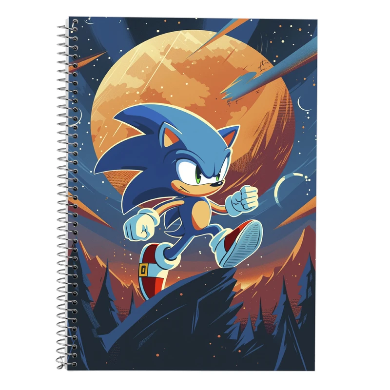 دفتر زبان 50 برگ مدوپد مدل دو خط طرح سونیک sonic کد DF13439
