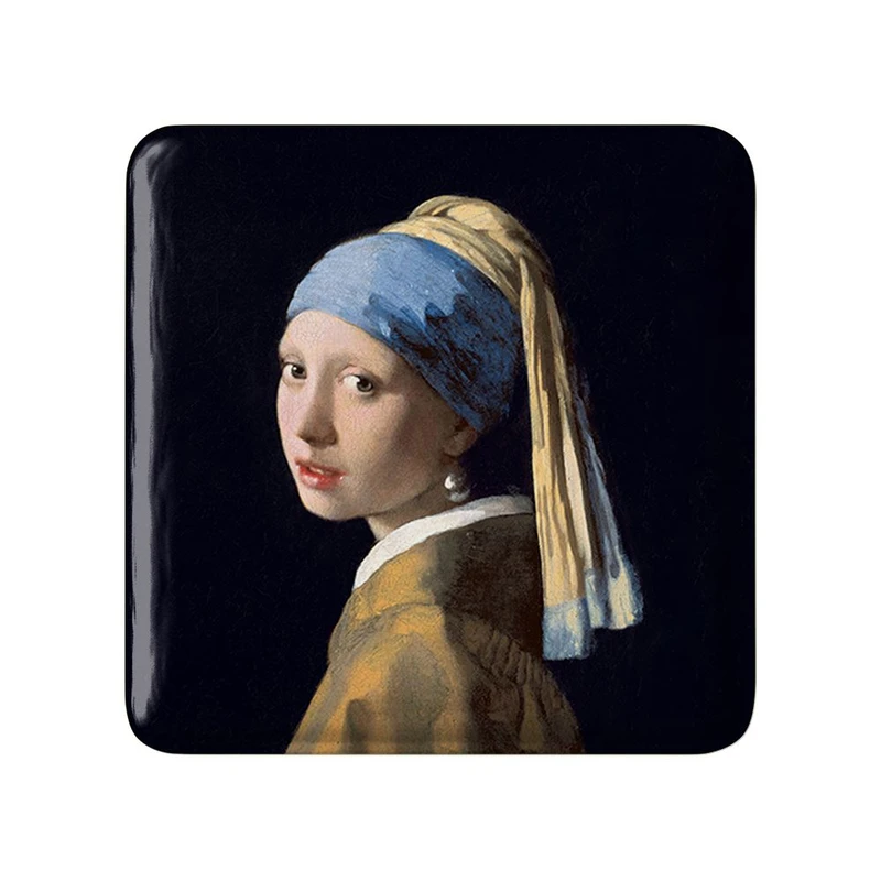 مگنت خندالو مدل نقاشی دختری با گوشواره مروارید اثر یوهاتس ورمیر کد 23347