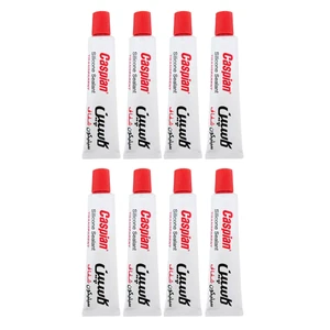 چسب سیلیکون کاسپین مدل shafaf 01 حجم 30 میلی لیتر مجموعه 8 عددی