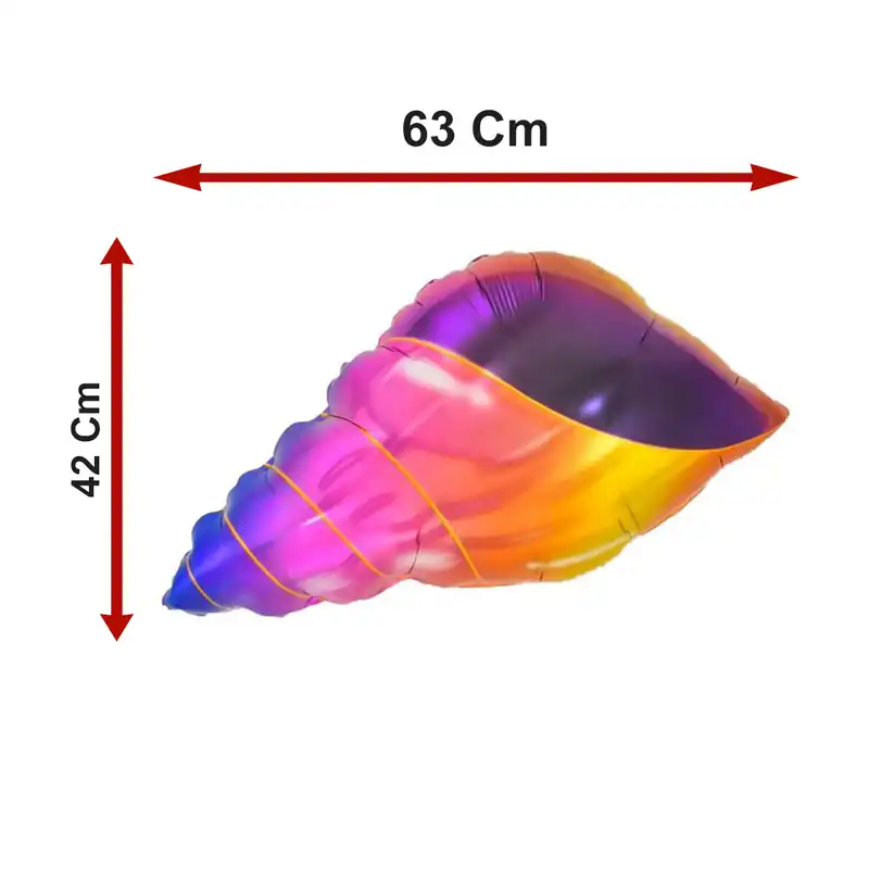 بادکنک فویلی لاکی بالونز مدل صدف طرح هفت رنگ کد 1213