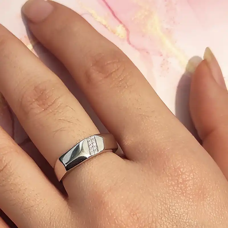 ست انگشتر نقره زنانه و مردانه سلین کالا کد 17