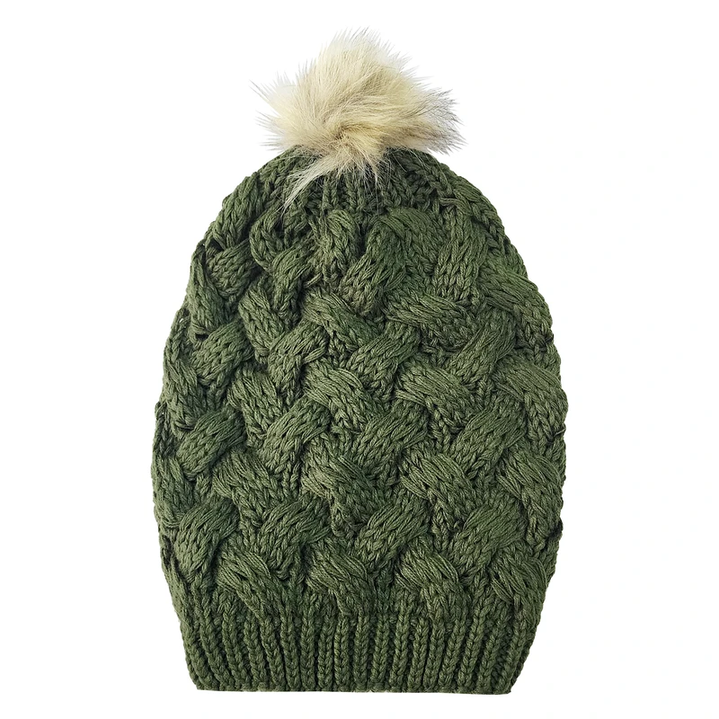 کلاه بافتنی زنانه مدل ضربدری کد ZHT43-DGN