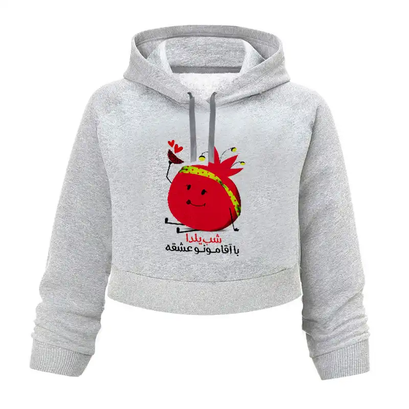 هودی کراپ زنانه مدل انار یلدا کد K444 T