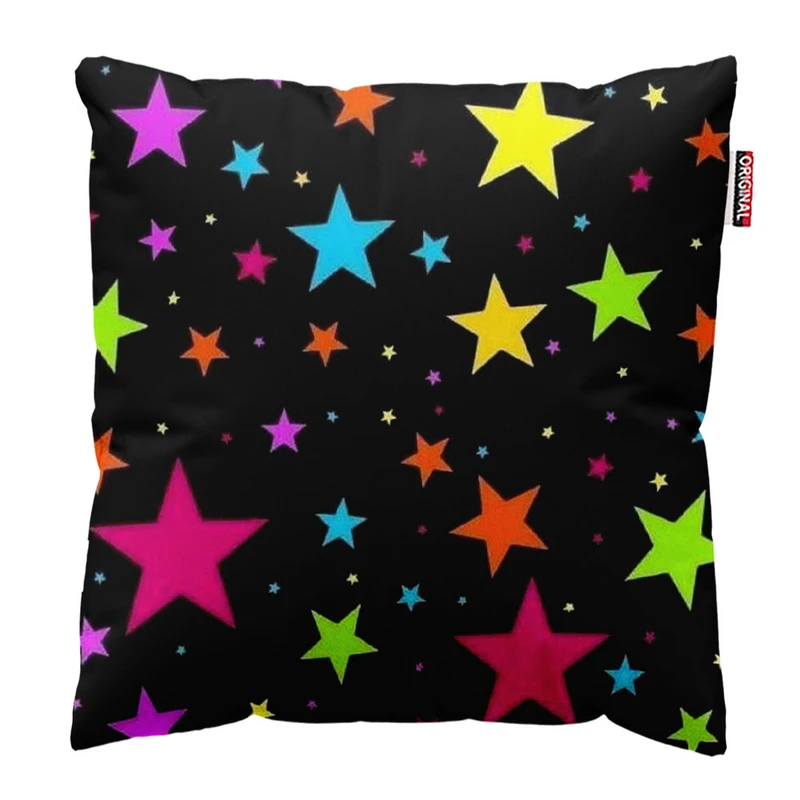 کوسن پاد آفرین طرح ستاره های رنگی سایز 30*30 سانتی متر کد 662