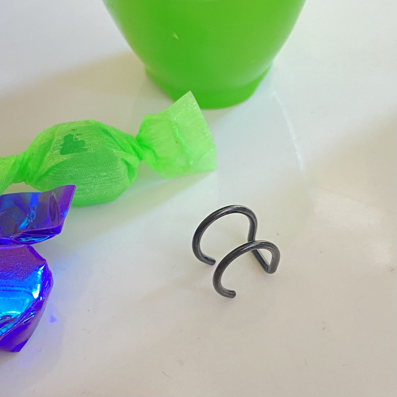 پیرسینگ گوش مدل دو لاینه فیک