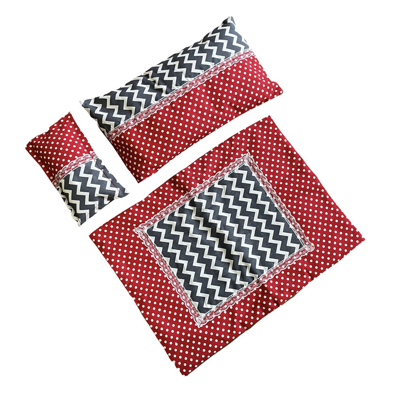 ست 3 تکه ملحفه و بالشت نوزاد کد 34