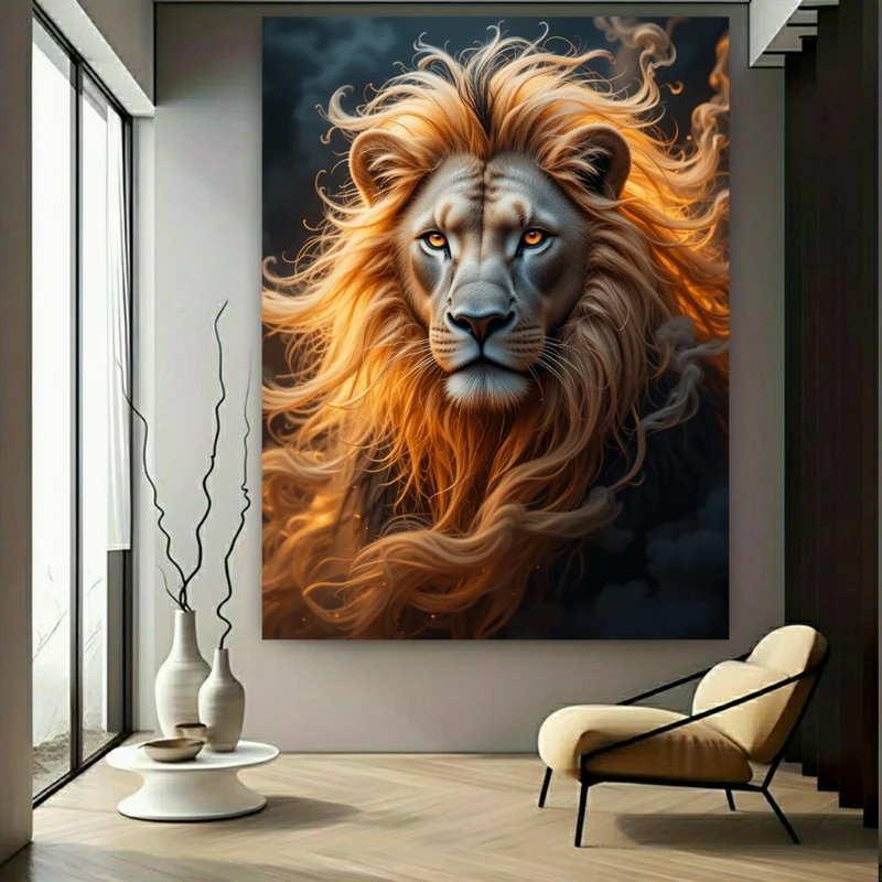  تابلو بوم طرح مخمل شیر مدل ژولیده کد GR1723