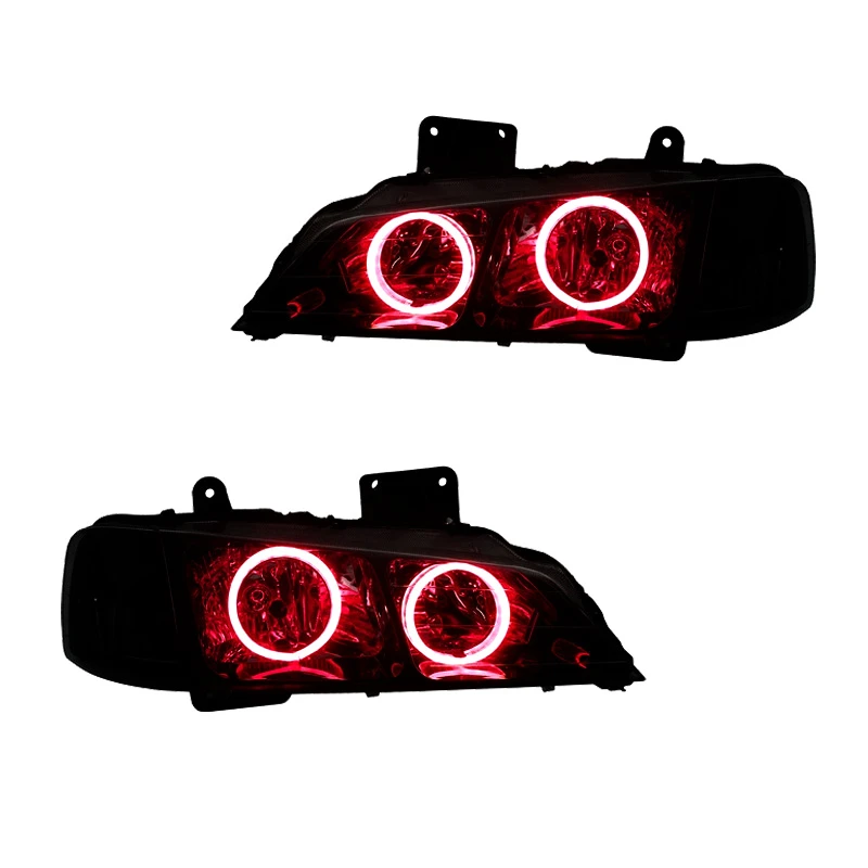 چراغ جلو خودرو گروه پژوهش صنعت مدرن مدل 3D-Ring مولتی کالر مناسب برای پژو پارس بسته دو عددی