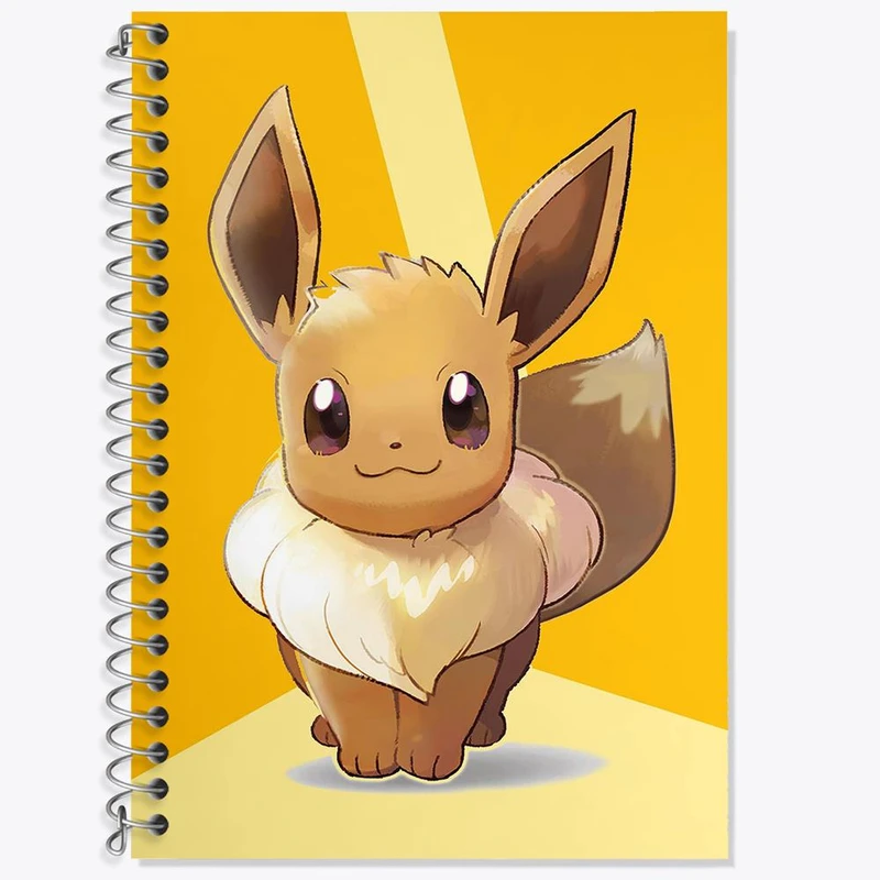 دفتر زبان 50 برگ خندالو مدل دو خط طرح ایو انیمه پوکمون کد 17409