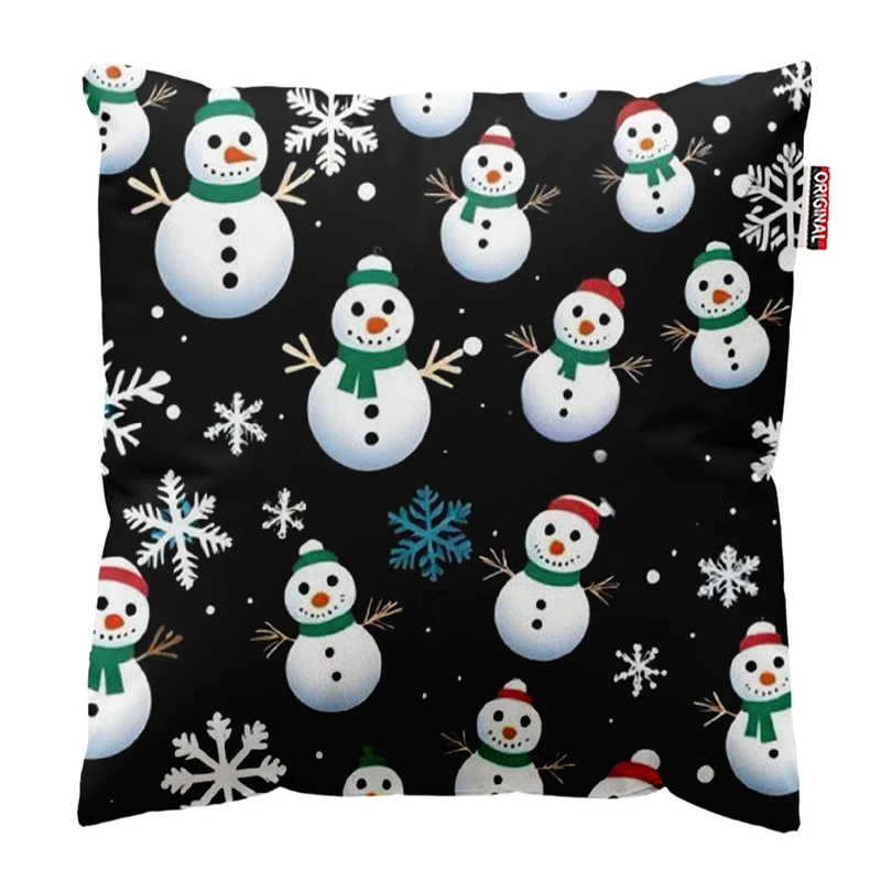 کوسن پاد آفرین طرح آدم برفی زمستون کریسمس کد 2594 سایز 30*30 سانتی متر