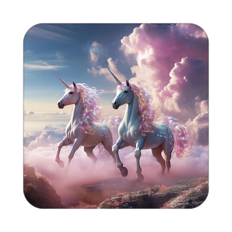 زیر لیوانی کاکتی طرح اسب تک شاخ و یونیکورن مدل mp29335