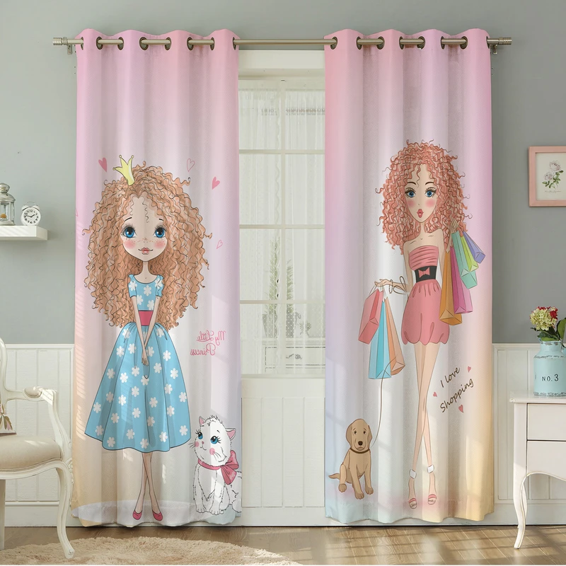 پرده نیروانا طرح کودک  مدل مخمل کد 4956سایز 140×280 سانتی متر